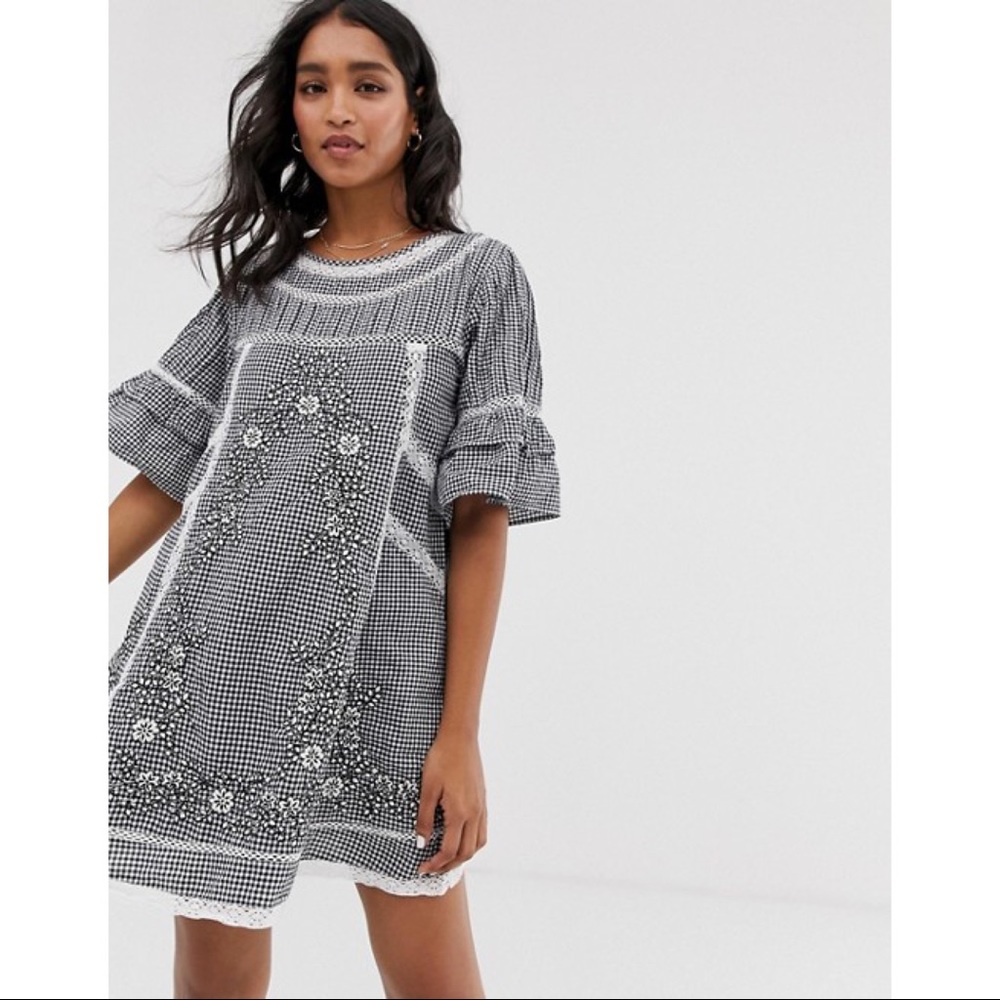 Free People Sunny Day Gingham Mini Dress